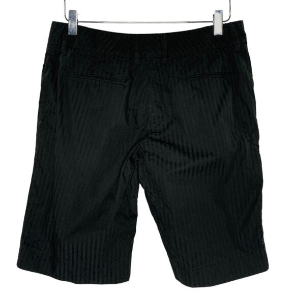 Burberry 8 Womens Washed Black Tailored Striped Cotton Shorts Bermuda - Picture 2 of 9